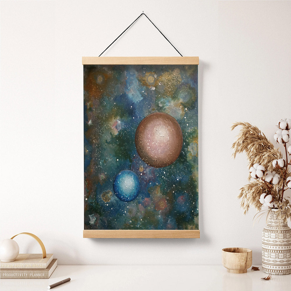 Planets Abstract Painting Hanging Canvas Wall Art - Canvas Wall Decor - Home Decor Living Room