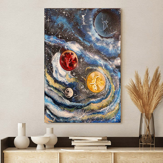 Planets Painting Canvas Wall Art - Canvas Wall Decor - Home Decor Living Room