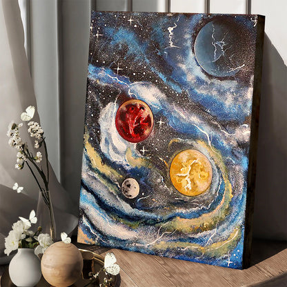 Planets Painting Canvas Wall Art - Canvas Wall Decor - Home Decor Living Room