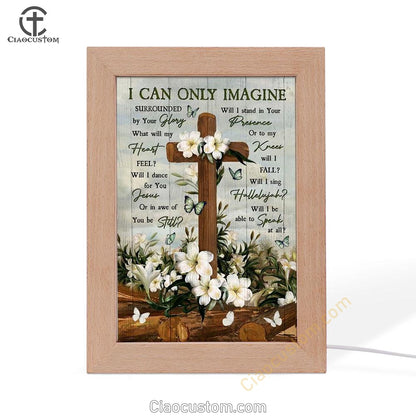 Plumeria Painting Jesus Cross I Can Only Imagine Frame Lamp