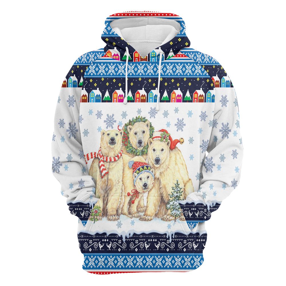 Polar Bears Christmas All Over Print 3D Hoodie For Men And Women, Best Gift For Dog lovers, Best Outfit Christmas