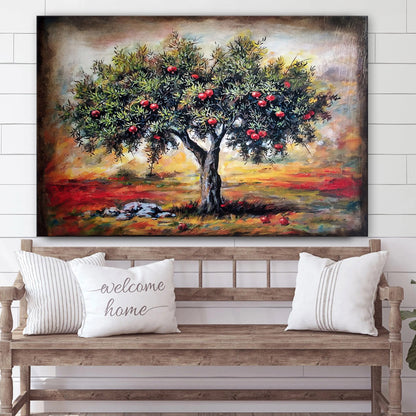 Pomegranate Tree Painting Canvas Wall Art - Canvas Wall Decor - Home Decor Living Room