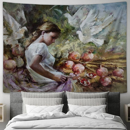 Pomegranates Painting Tapestry - Tapestry Wall Decor - Home Decor Living Room