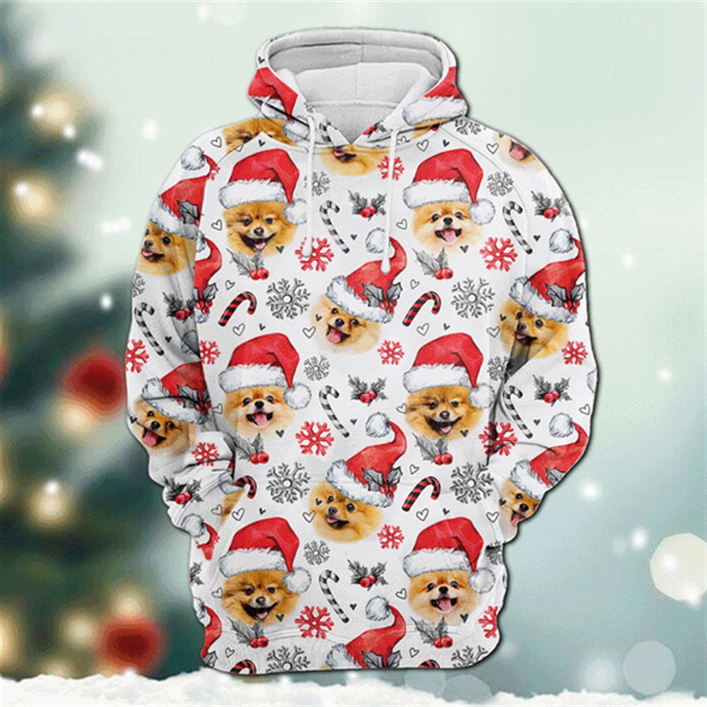 Pomeranian Dog Christmas Decor All Over Print 3D Hoodie For Men And Women, Best Gift For Dog lovers, Best Outfit Christmas