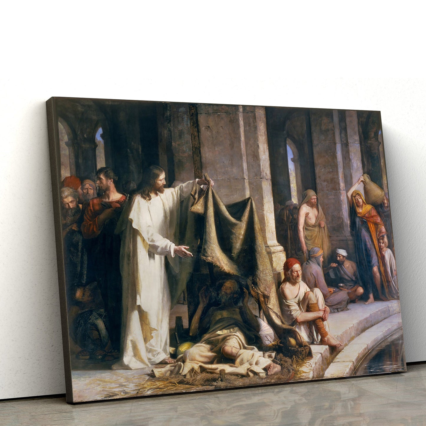Pool Of Bethesda Canvas Wall Art - Jesus Picture - Christian Wall Decor