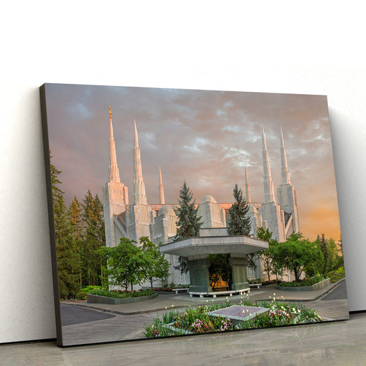 Portland Temple Eventide Canvas Wall Art - Jesus Christ Picture - Canvas Christian Wall Art