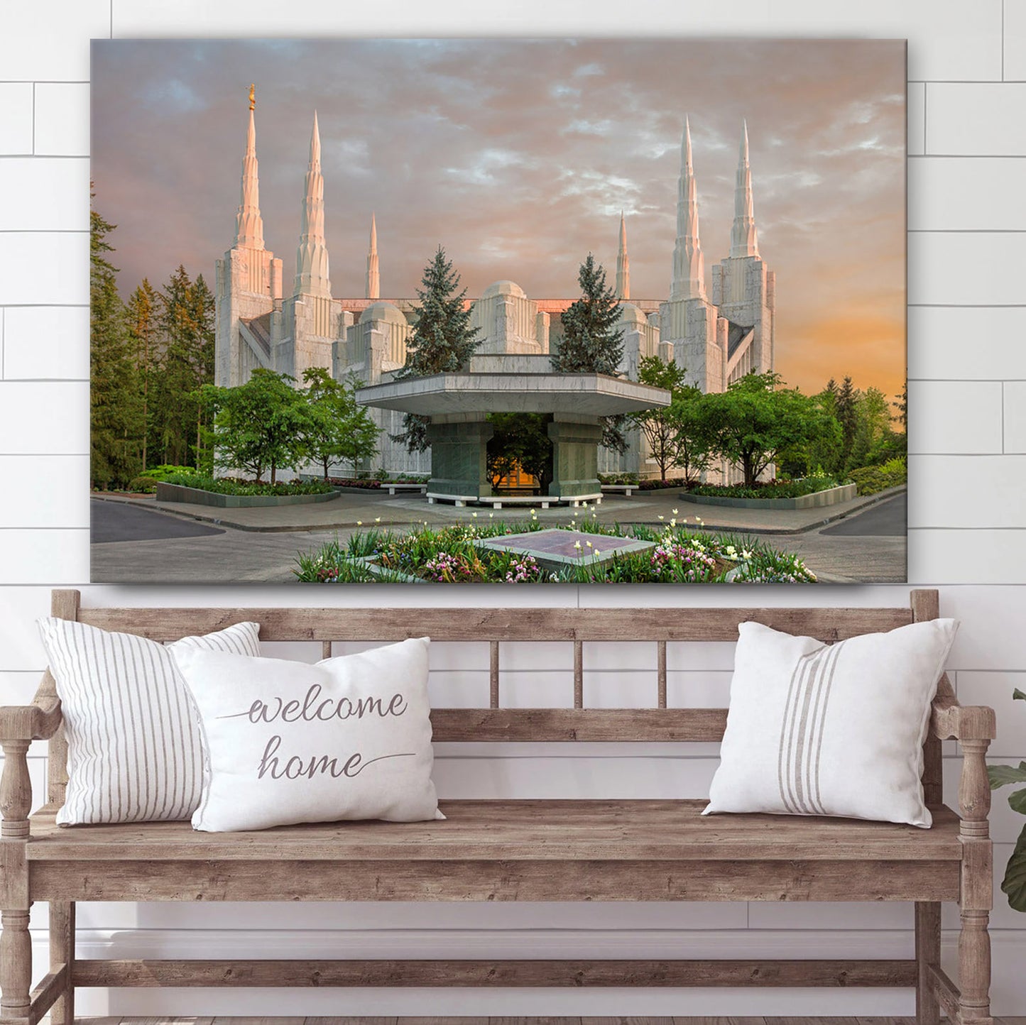 Portland Temple Eventide Canvas Wall Art - Jesus Christ Picture - Canvas Christian Wall Art
