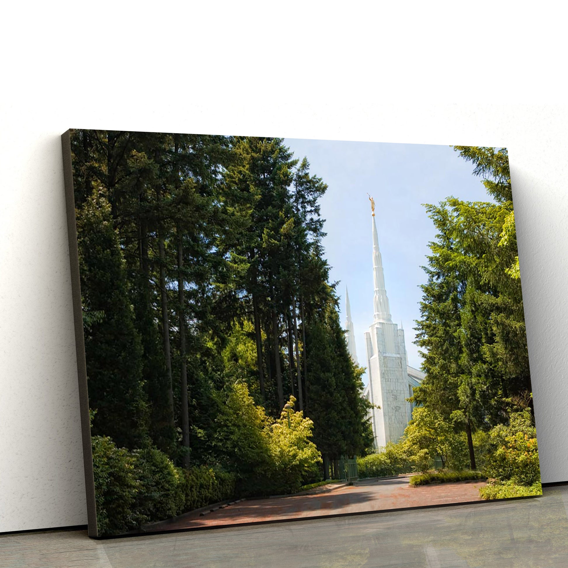 Portland Temple Path Canvas Wall Art - Jesus Christ Picture - Canvas Christian Wall Art