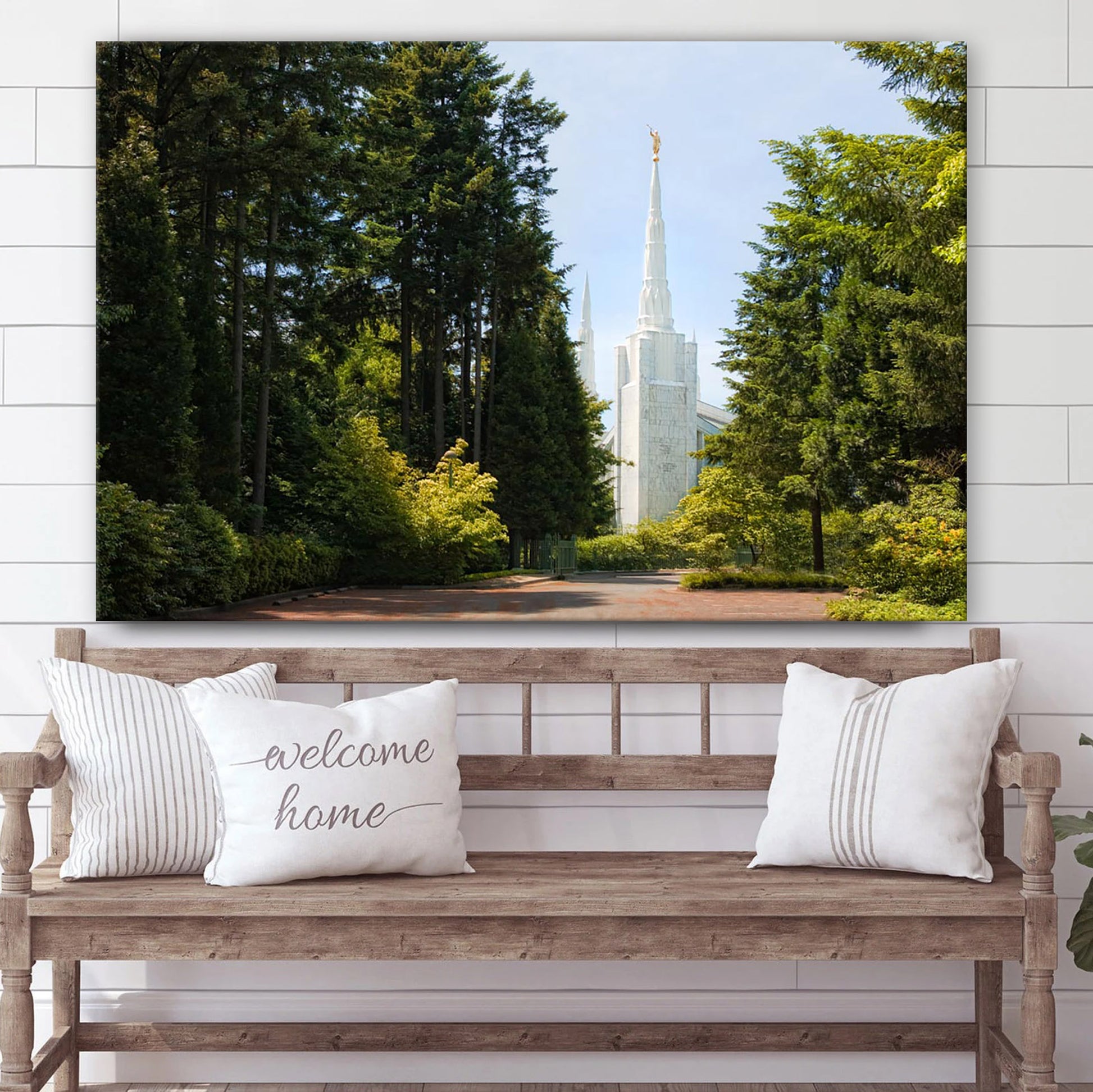 Portland Temple Path Canvas Wall Art - Jesus Christ Picture - Canvas Christian Wall Art