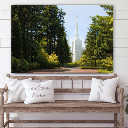 Portland Temple Path Canvas Wall Art - Jesus Christ Picture - Canvas Christian Wall Art