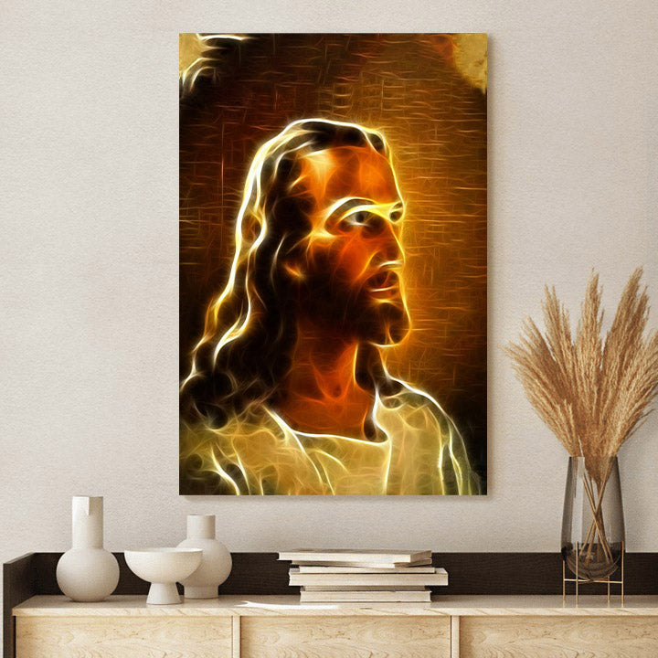 Portrait Jesus Canvas Pictures - Christian Canvas Wall Decor - Religious Wall Art Canvas
