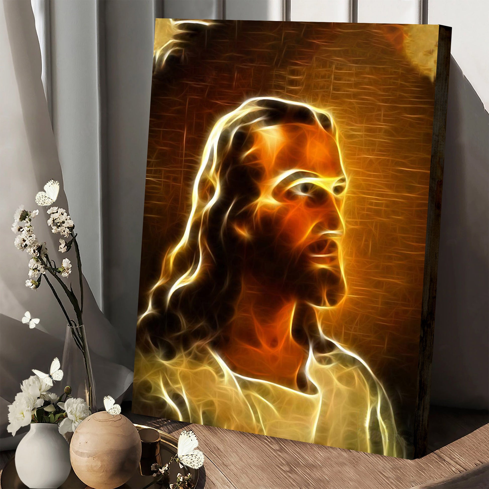 Portrait Jesus Canvas Pictures - Christian Canvas Wall Decor - Religious Wall Art Canvas