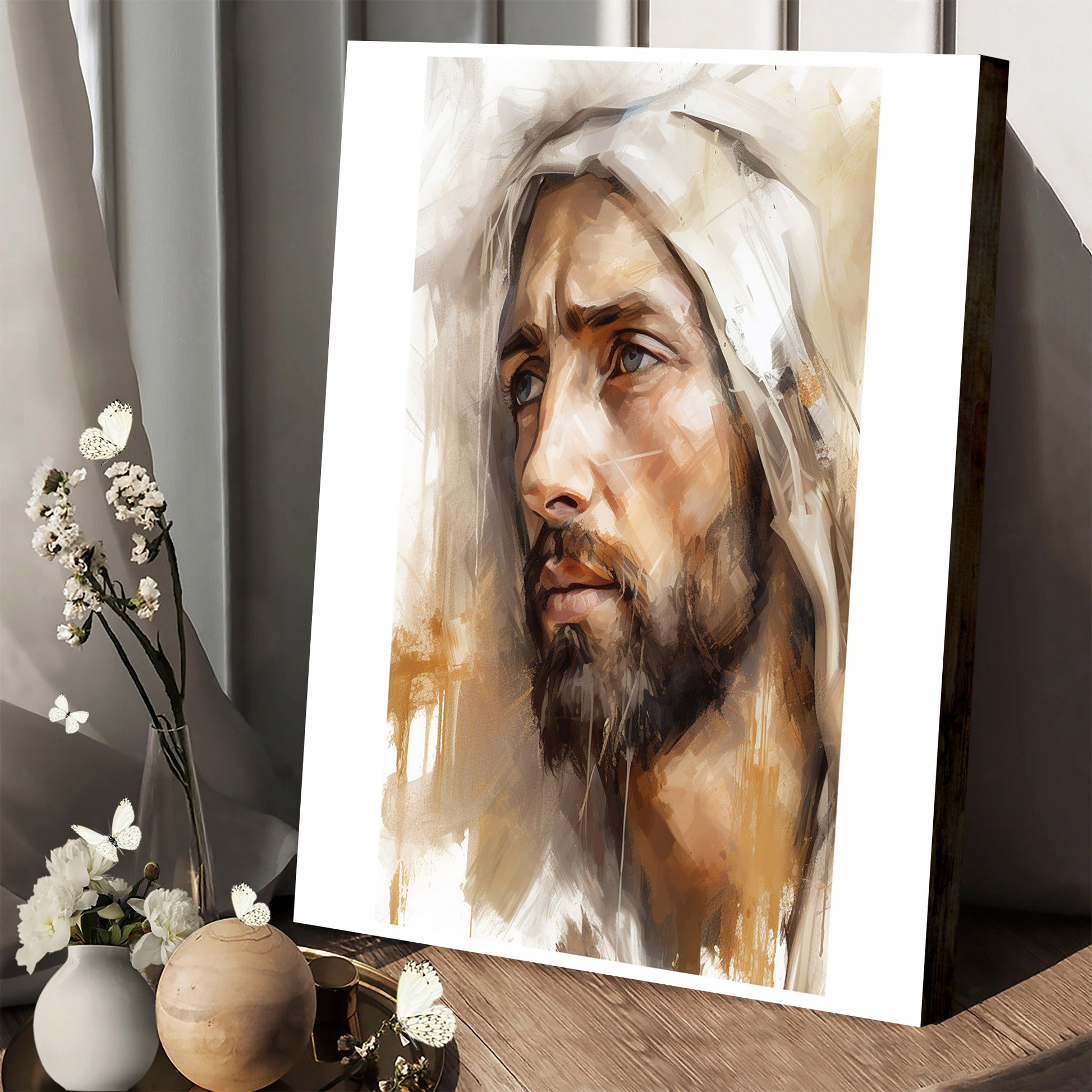 Portrait Of Jesus - Canvas Picture - Jesus Christ Canvas - Christian Wall Art