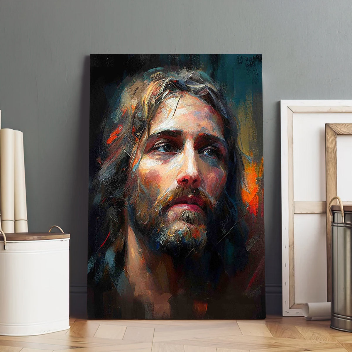 Portrait Of  Jesus Christ Canvas Prints - Jesus Christ Art - Christian Canvas Wall Decor