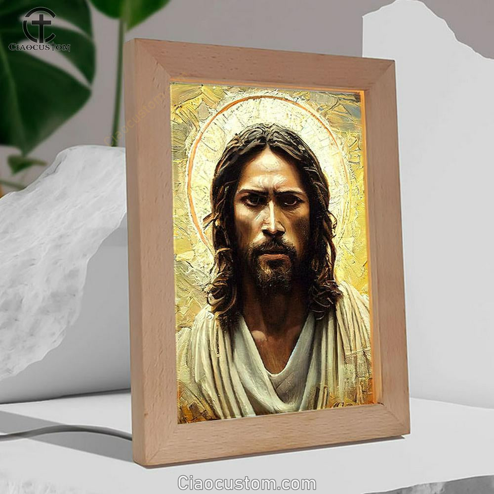 Portrait Of Jesus Christ Frame Lamp Pictures - Jesus Art Prints - Jesus Art - Christian Home Decor