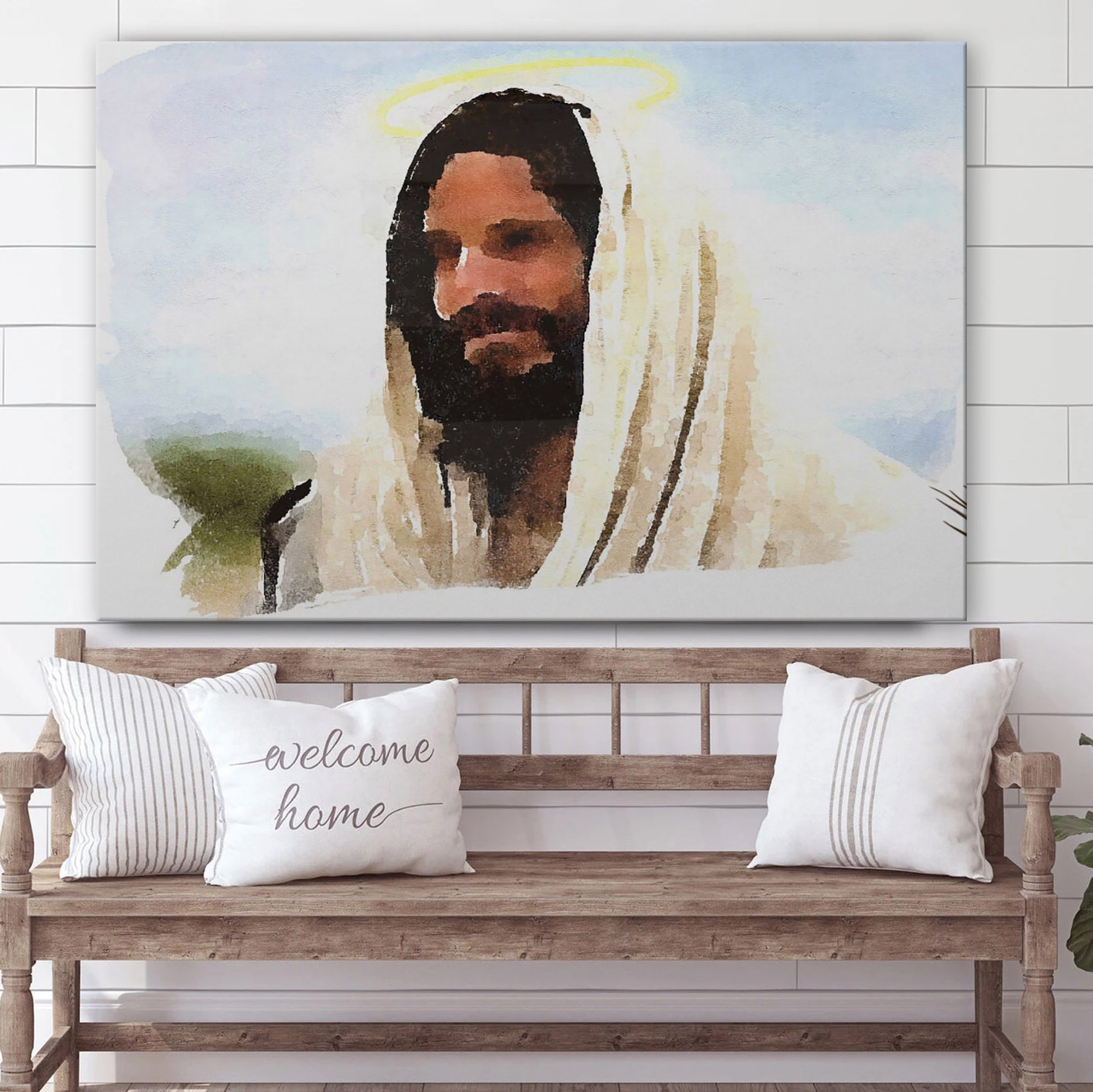 Portrait Of Jesus Wall Art - Canvas Pictures - Jesus Canvas Art - Christian Wall Art