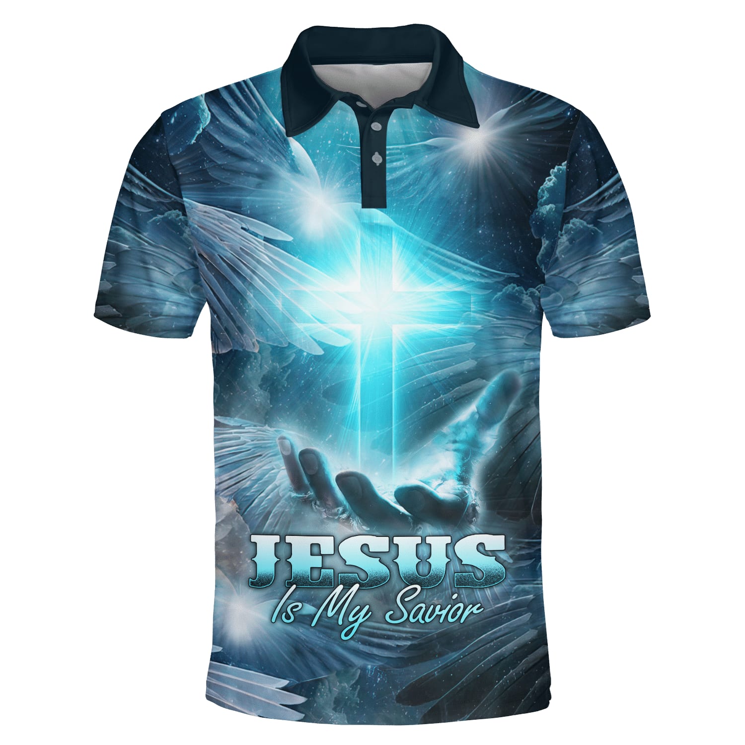 Potrait Jesus Is My Savior Polo Shirt - Christian Shirts & Shorts