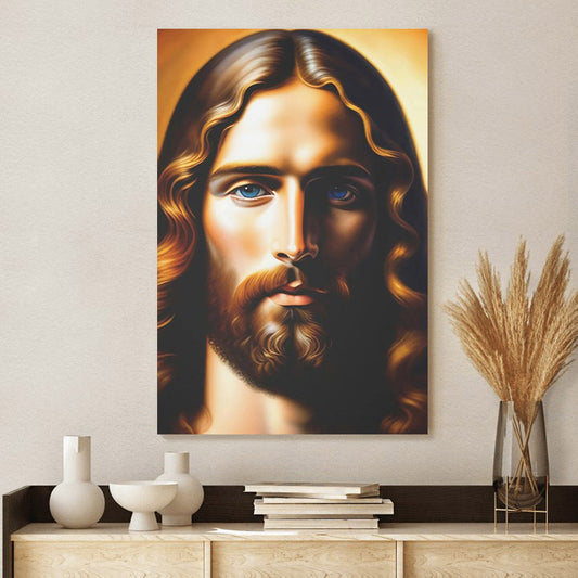 Powerful Jesus Canvas Jesus Portrait Jesus Wall Art Prayer - Jesus Canvas Pictures - Christian Wall Art