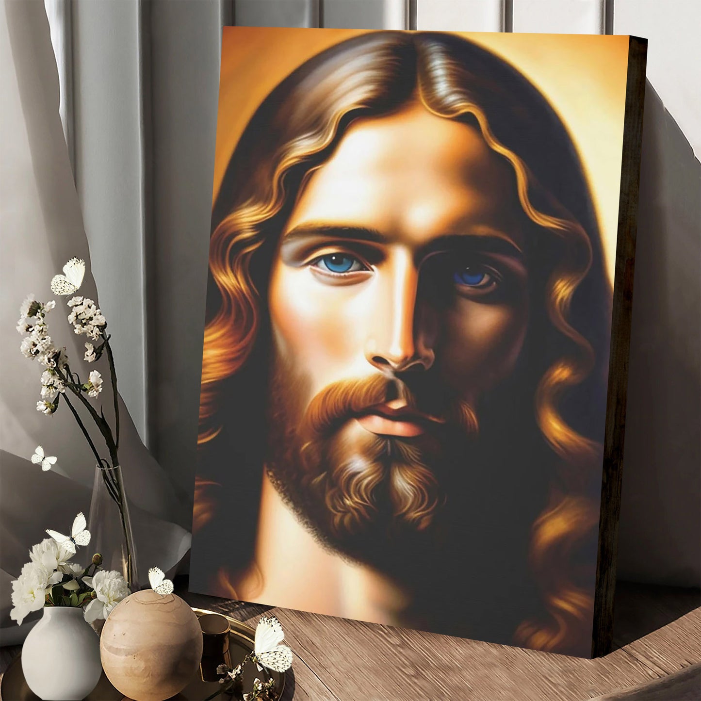 Powerful Jesus Canvas Jesus Portrait Jesus Wall Art Prayer - Jesus Canvas Pictures - Christian Wall Art