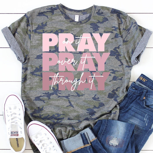 Pray On It T Shirts For Women - Women's Christian T Shirts - Women's Religious Shirts