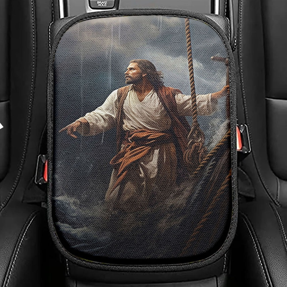 Pray About Everything Worry About Nothing Philippians 4 46 Seat Box Cover, Christian Car Center Console Cover