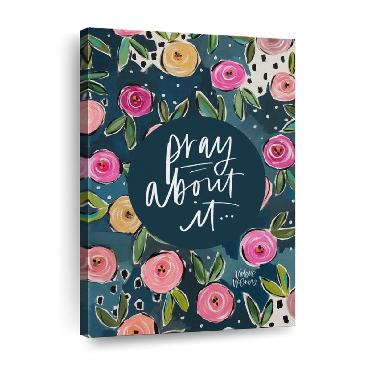 Pray About It Wall Art Canvas - Canvas Religious Wall Art - Christian Wall Decor Living Room
