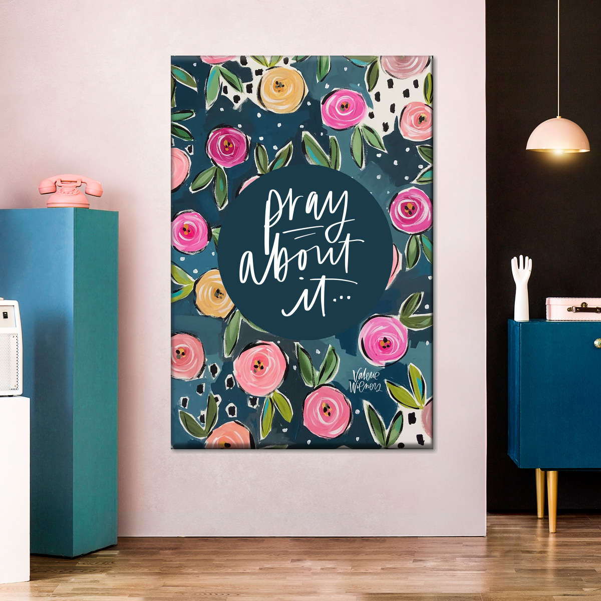 Pray About It Wall Art Canvas - Canvas Religious Wall Art - Christian Wall Decor Living Room