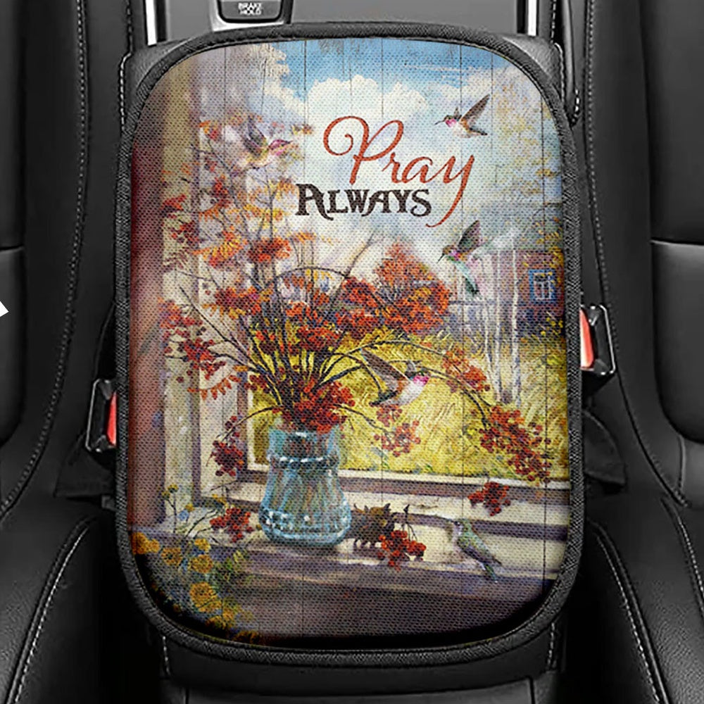 Pray Big Worry Small Seat Box Cover, Bible Verse Car Center Console Cover, Scripture Car Interior Accessories