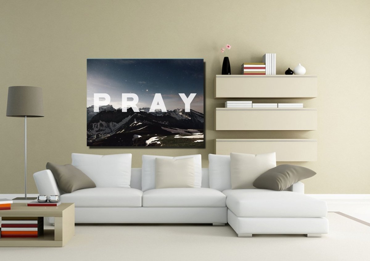 Pray Christian Quote Canvas Wall Art Print S - Christian Canvas Wall Art