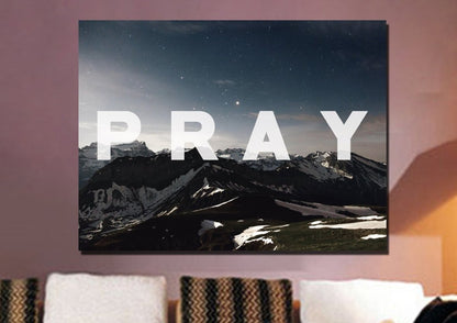 Pray Christian Quote Canvas Wall Art Print S - Christian Canvas Wall Art