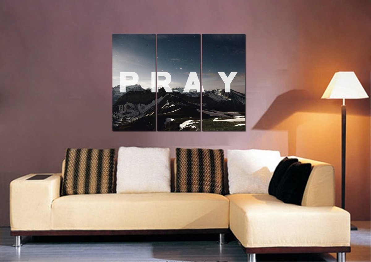 Pray Christian Quote Canvas Wall Art Print S - Christian Canvas Wall Art