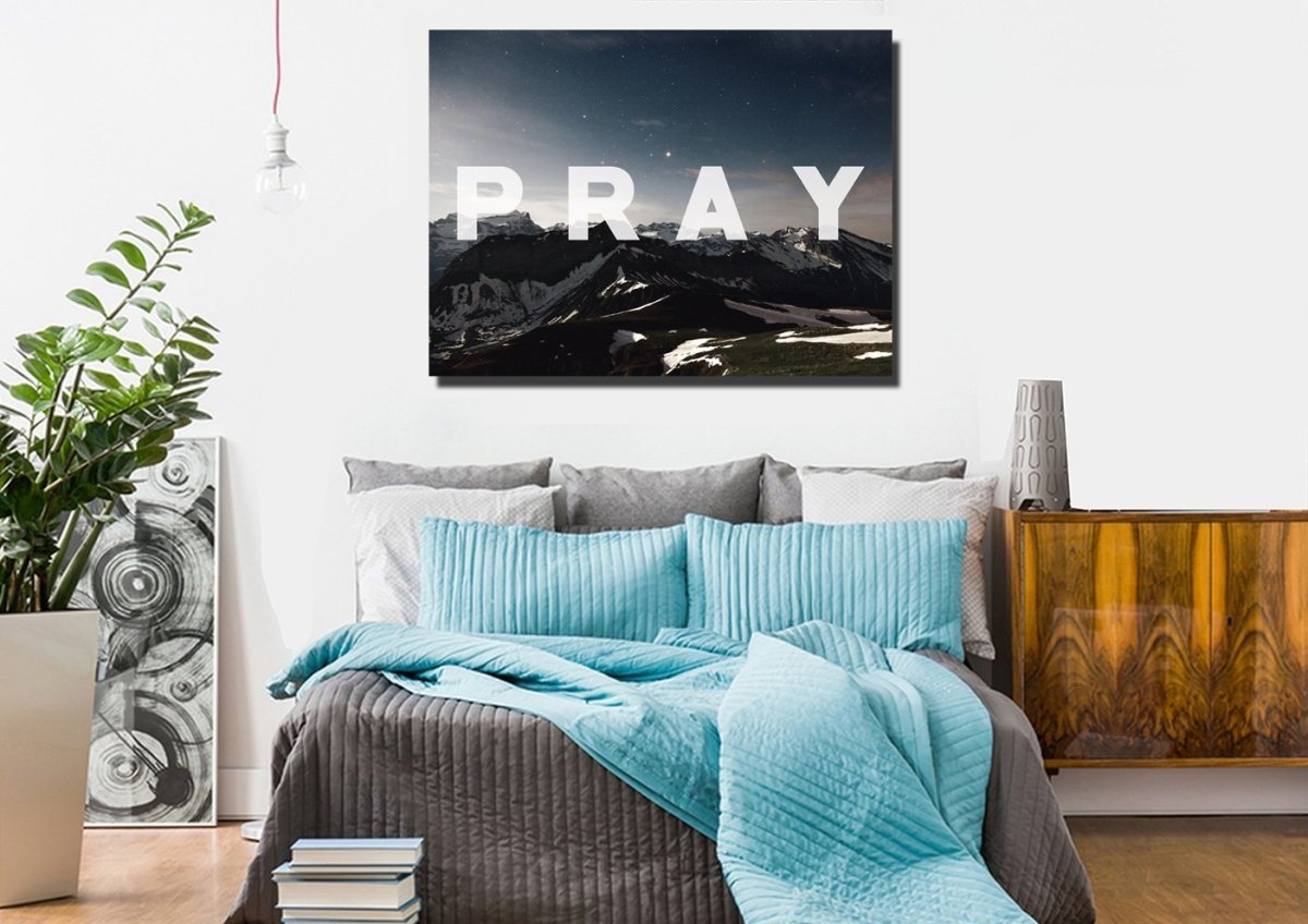 Pray Christian Quote Canvas Wall Art Print S - Christian Canvas Wall Art