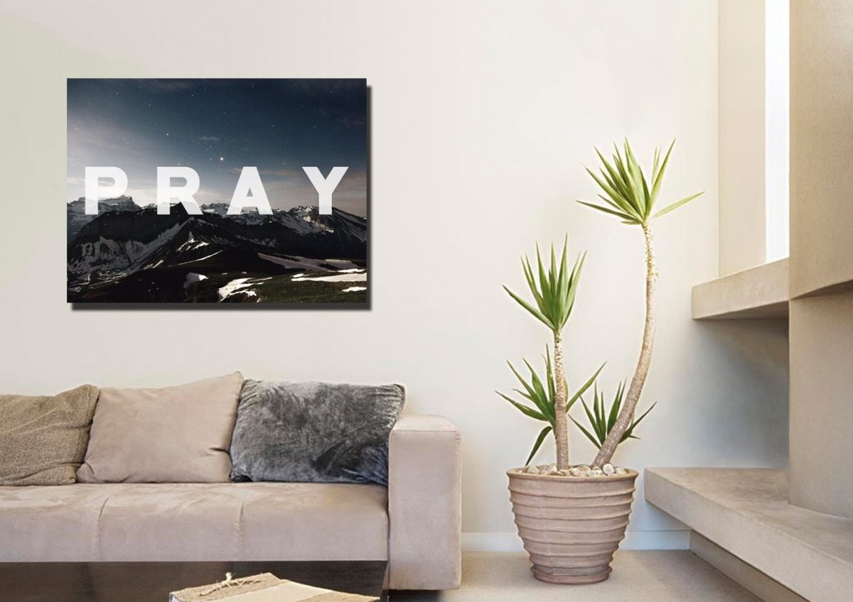 Pray Christian Quote Canvas Wall Art Print S - Christian Canvas Wall Art