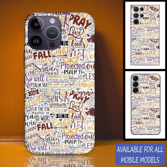 Pray Fall Vibes Protected Sticker Personalized Phone Case - Christian Phone Case - Bible Verse Phone Case