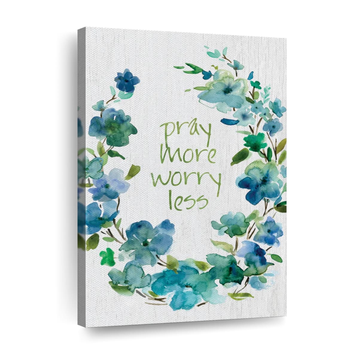 Pray Flower Wreath Wall Art Canvas - Canvas Religious Wall Art - Christian Wall Decor Living Room