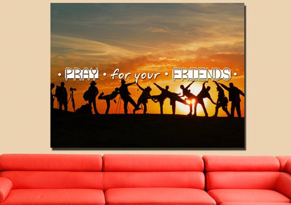 Pray For Your Friends Christian Quotes Wall Art Canvas - Christian Canvas Wall Art