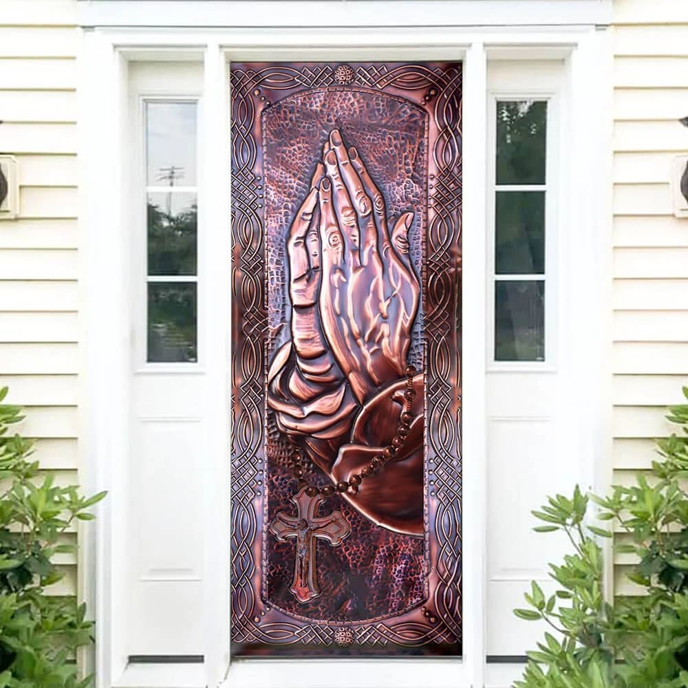 Pray Hands D?o Cover - Jesus Door Cover - Religious Door Decorations - Christian Home Decor