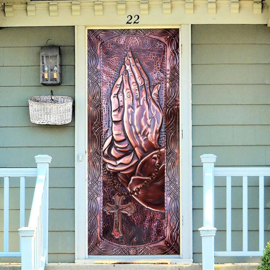 Pray Hands D?o Cover - Jesus Door Cover - Religious Door Decorations - Christian Home Decor