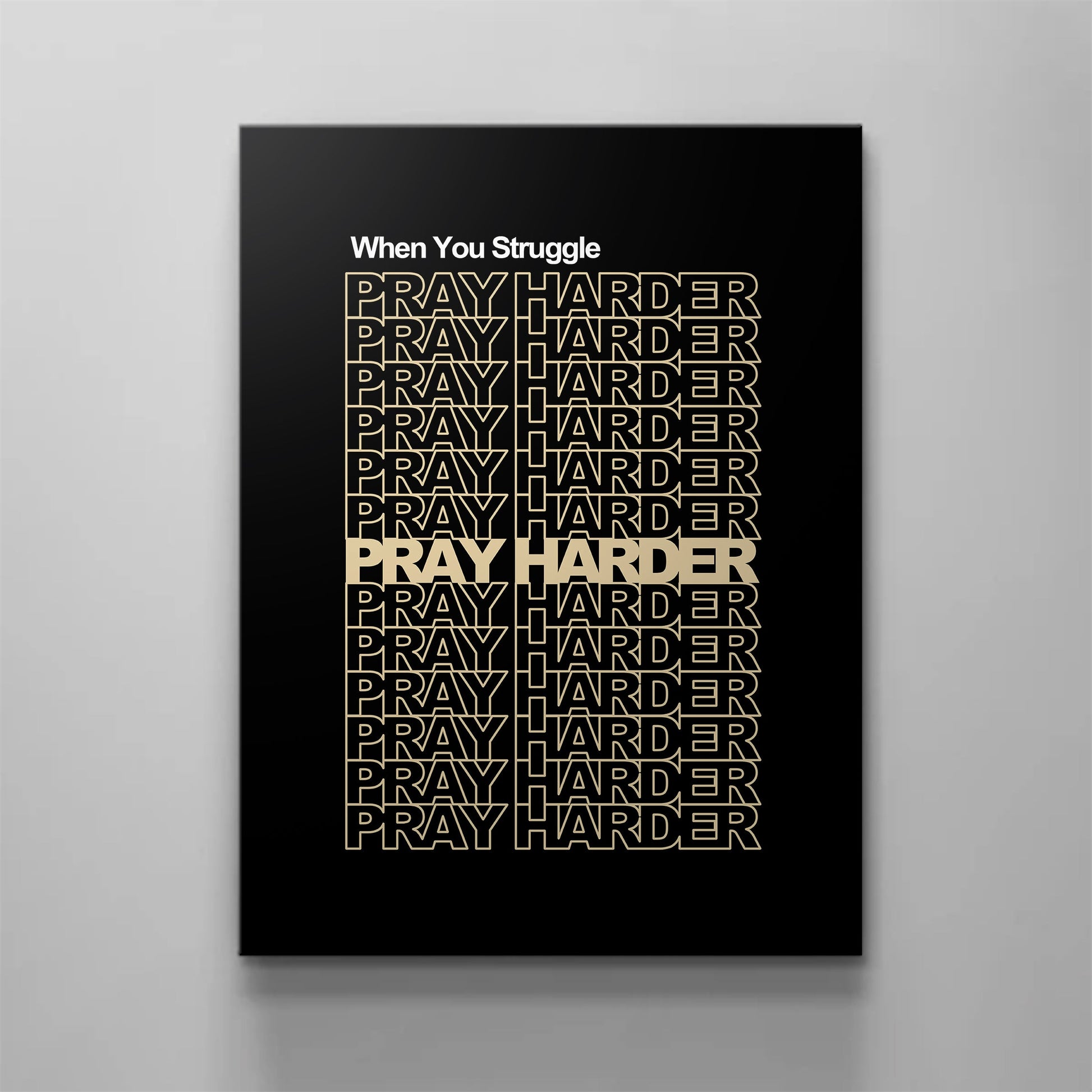Pray Harder Canvas - Religious Canvas Art - Christian Canvas Wall Art - Ciaocustom