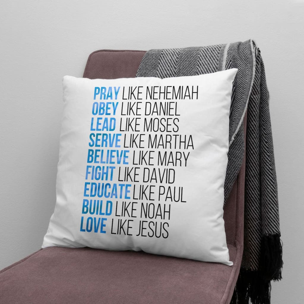 Pray Like Nehemiah Obey Like Daniel Christian Pillow, Jesus Pillows