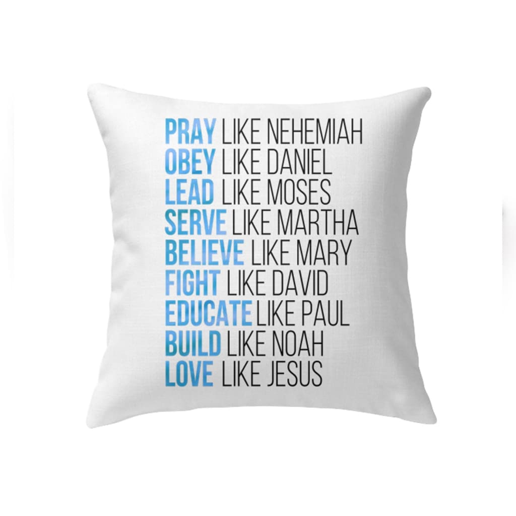 Pray Like Nehemiah Obey Like Daniel Christian Pillow, Jesus Pillows
