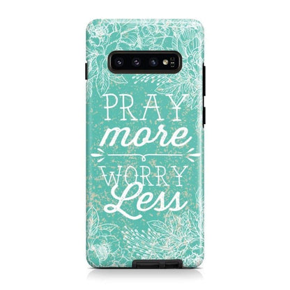 Pray More Worry Less Phone Case Christian Phone Cases - Scripture Phone Cases - Iphone Cases Christian