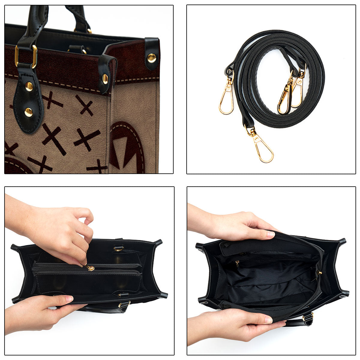 Pray On It Pray Over It Pray Through It Cross Leather Handbag - Religious Gifts For Women - Women Pu Leather Bag