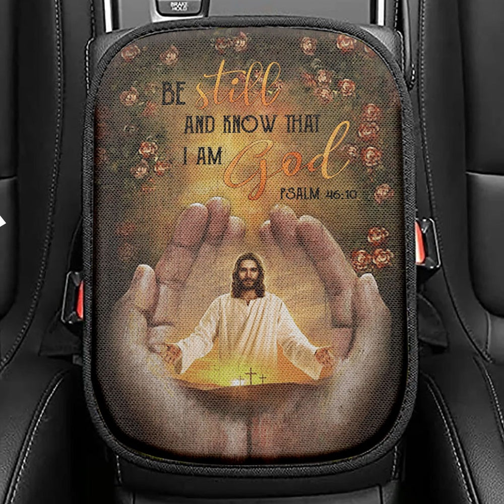 Pray On It Pray Over It Pray Through It Seat Box Cover, Agapanthus Africanus Purple Butterfly Car Center Console Cover, Christian Car Car Armrest Cover
