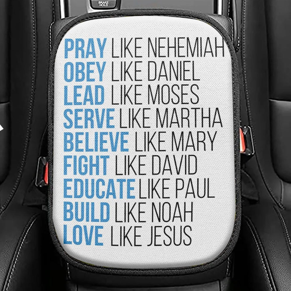 Pray To Have Eyes That See The Best In People Horse Seat Box Cover, Christian Car Center Console Cover, Religious Car Interior Accessories