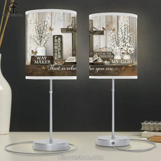 Pray To Jesus Jesus Is The Light In The Darkness The Bible Wooden Cross Table Lamp Art - Christian Lamp Art Decor