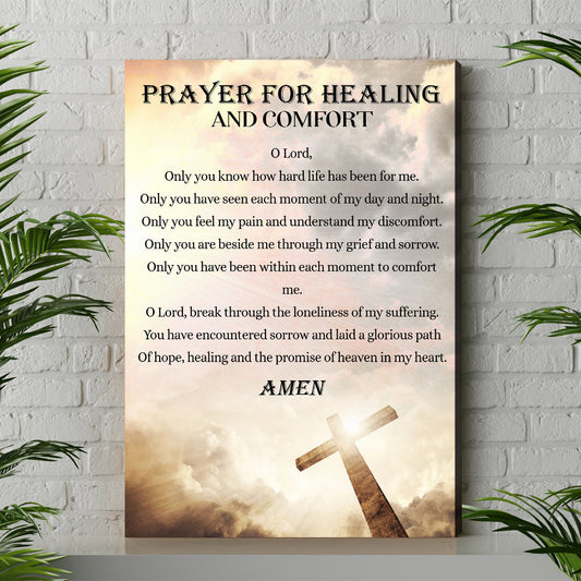 Prayer For Healing And Comfort Canvas Wall Art