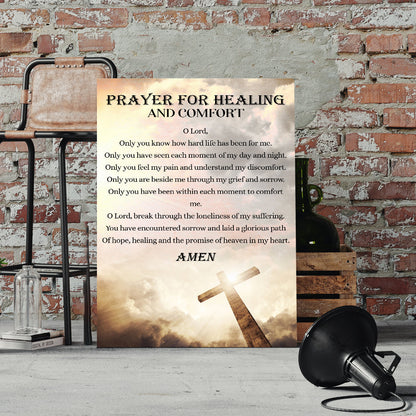 Prayer For Healing And Comfort Canvas Wall Art
