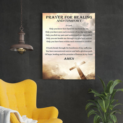 Prayer For Healing And Comfort Canvas Wall Art