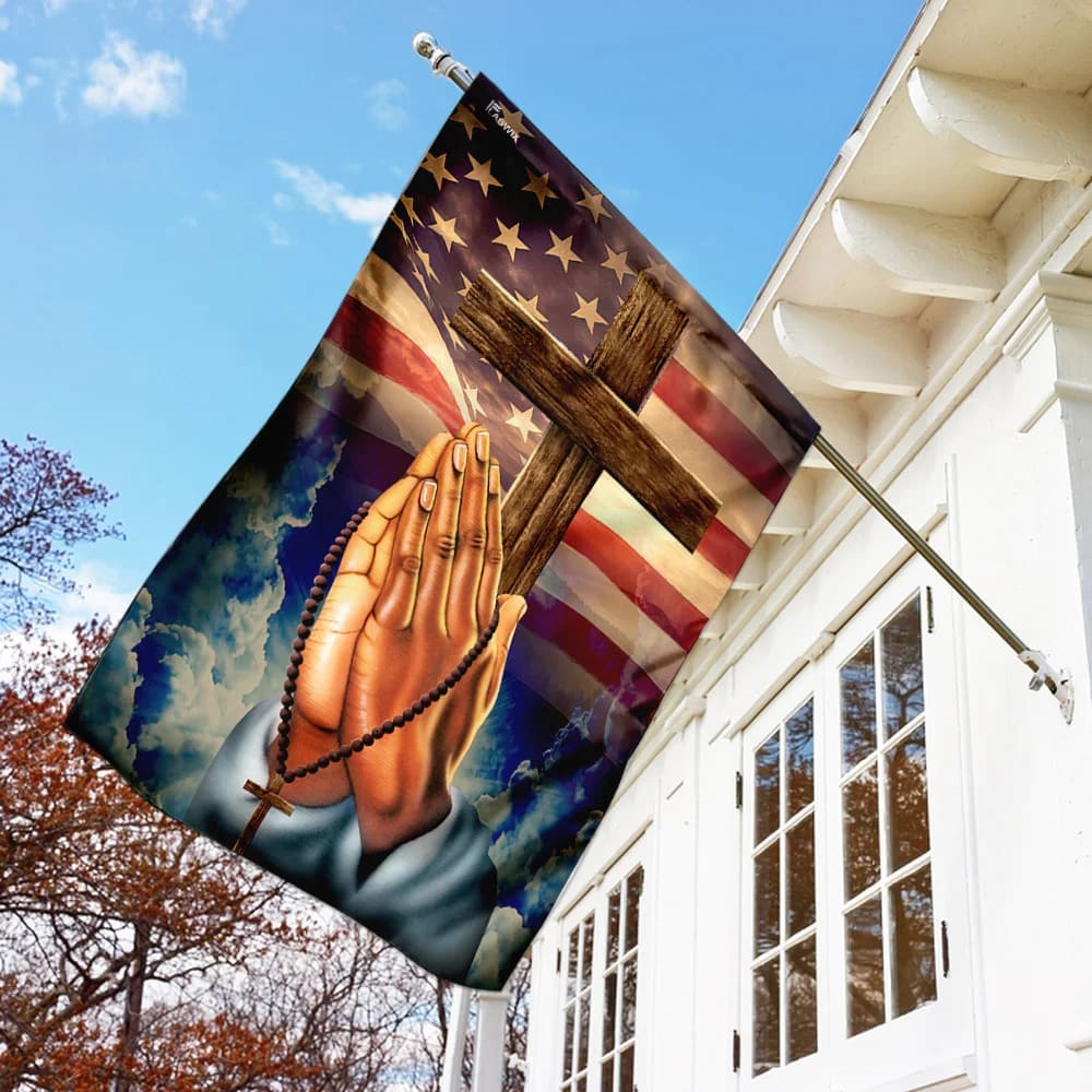 Prayer Han House Flags - Christian Garden Flags - Outdoor Christian Flag